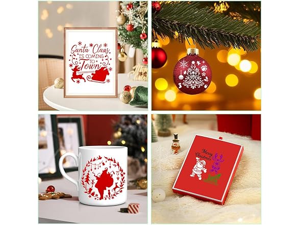 Christmas Stencils for Painting Wood, 16Pcs