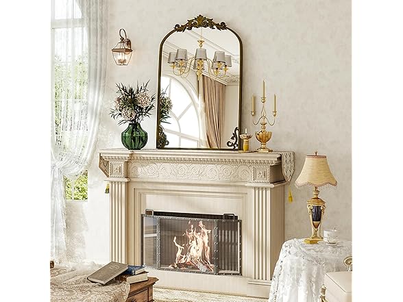 Vintage Ornate Baroque Arched Mirror