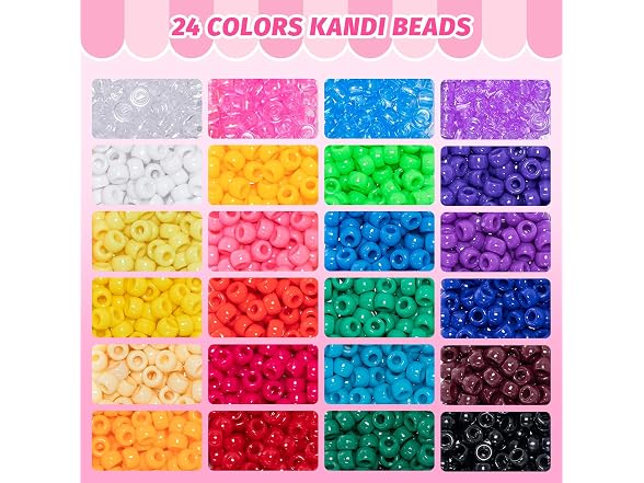 Simetufy 4200Pcs Pony Beads Bulk Kit