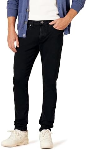 Amazon Essentials Men's Skinny-Fit Stretch Jean, Washed Black, 34W x 31L