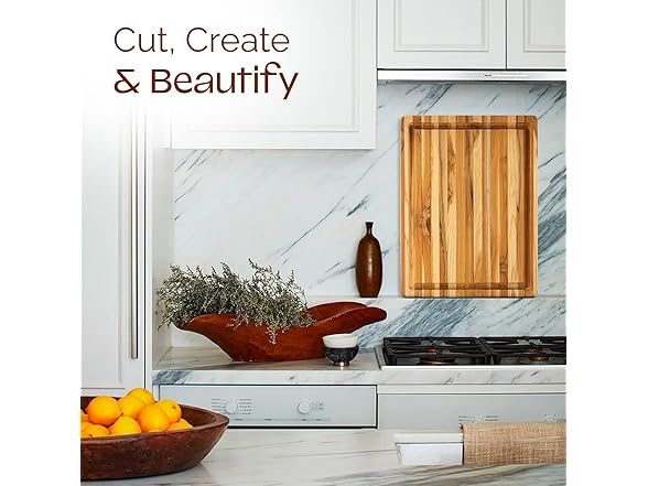 Yes4All Durable Teak Cutting Board for Kitchen