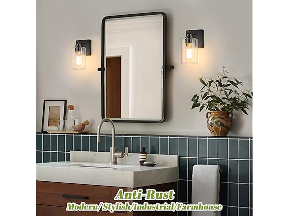 VerRon 2-Pack Wall Sconce, Black