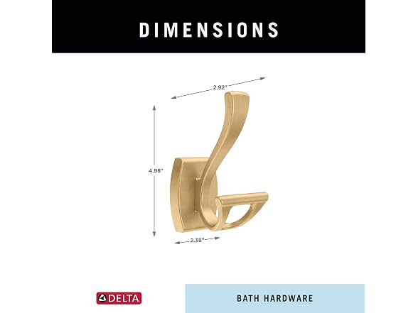 Delta Dansant (1-Pack) Towel Hooks Satin Gold