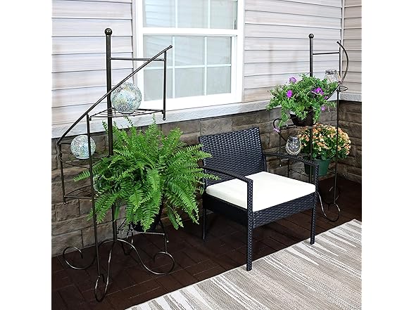 Sunnydaze 4-Tier Metal Iron Plant Stand