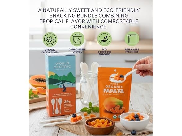3 Item Set- Dried Papaya & Starch Spoons