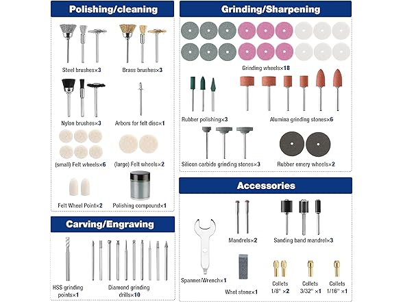 WORKPRO Rotary Tool Accessories Kit