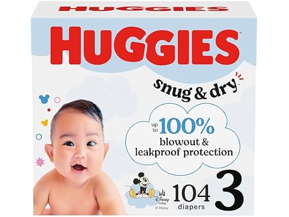 Huggies Snug Dry Diapers Size 3 104ct