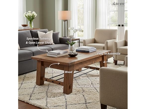 Alaterre Durango 48in Coffee Table Wood