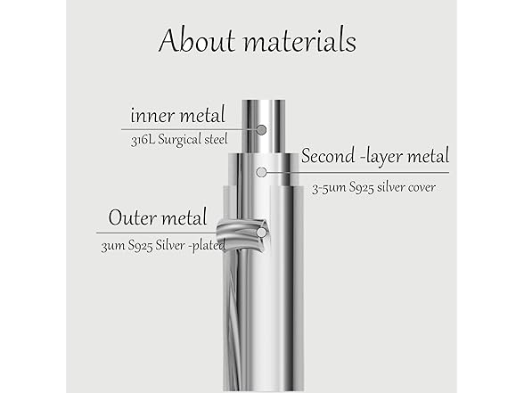 YURZA Stacking Ring Set Silver (N, 6)