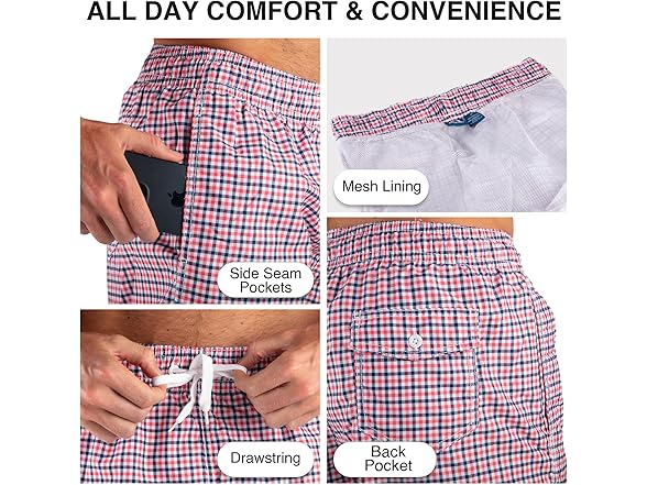 Kanu Surf Men's Monaco Swim Trunks (M) Coral