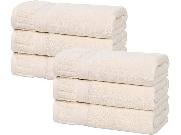 Superior 6PC Venice Zero Twist Cotton Towels