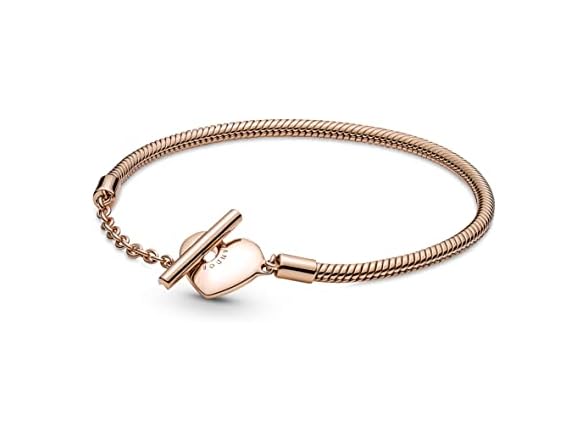 Pandora Moments Heart T-Bar Closure Snake Chain Bracelet - 1 (Open Box)