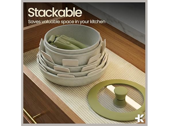 Pots and Pans Set Non Stick Ceramic-Granite – 14-Piece