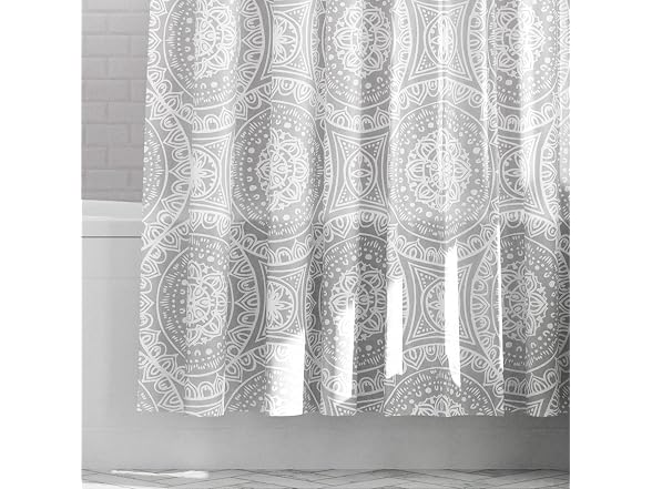Zenna Home Medallion Waterproof PEVA Shower Curtain