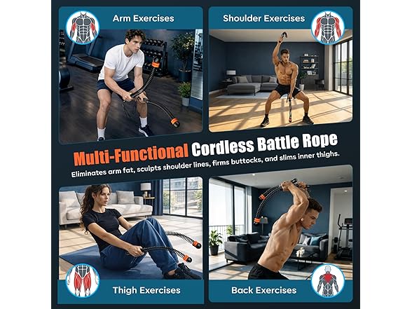 RENRUI Cordless Battle Ropes