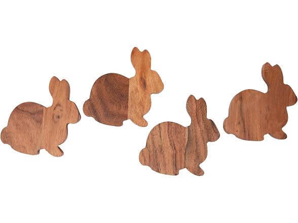 Acacia Wood Drink Bunny Coasters 