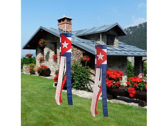 2pk Cuba Cubans WindSock Flag 40"