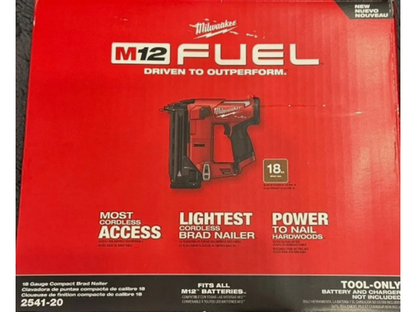 Milwaukee 2541-20 M12 Fuel 12V 18GA Brad Nailer