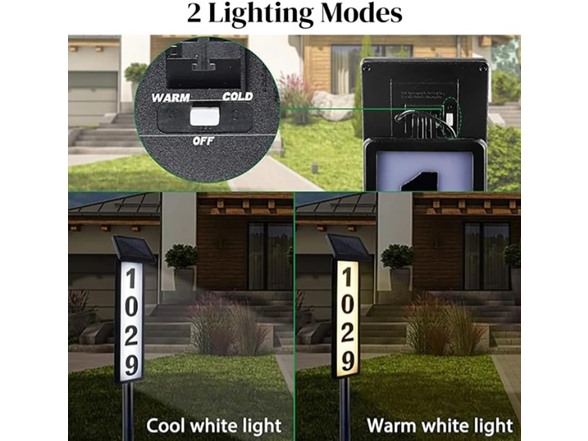 Solar Lighted House Address Sign LED