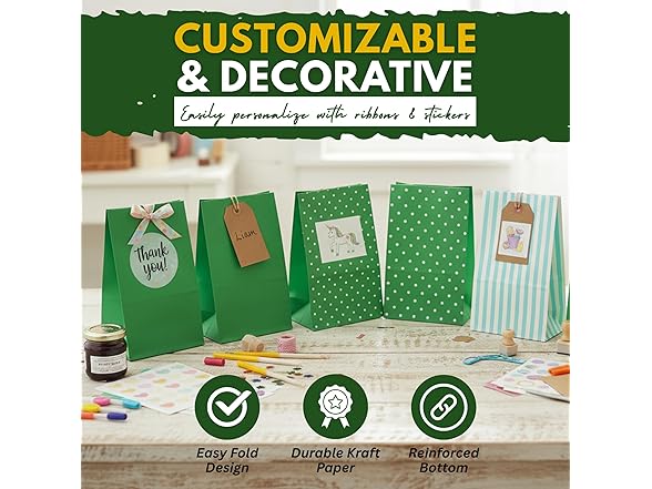 Green Paper Bags 4lb 25ct