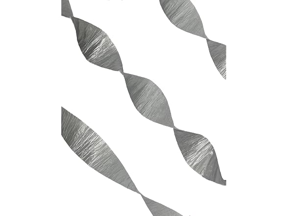 White and Silver Metallic Crepe Paper