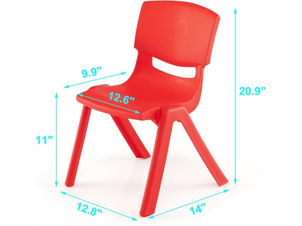 Axidou 4 Pack Premium 11" H Plastic Stackable Chairs