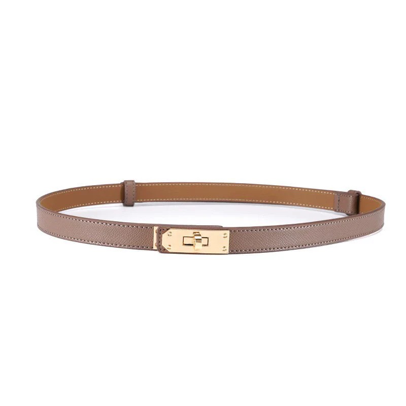 Womens Skinny Leather Adjustable Belt - Gallery 13