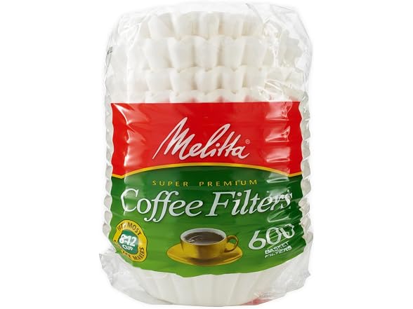 Melitta Basket Coffee Filter - White, 8-12 Cup, 600 Count