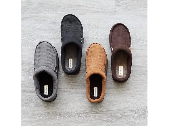 Dearfoams Mens Memory Foam Slippers