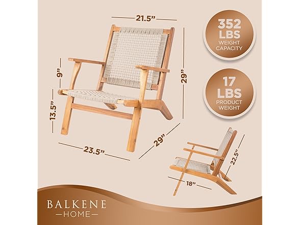 Balkene Home Vega Natural Stain Outdoor Chair