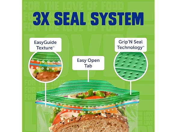 Ziploc Sandwich and Snack Bags, 50 Bags Total