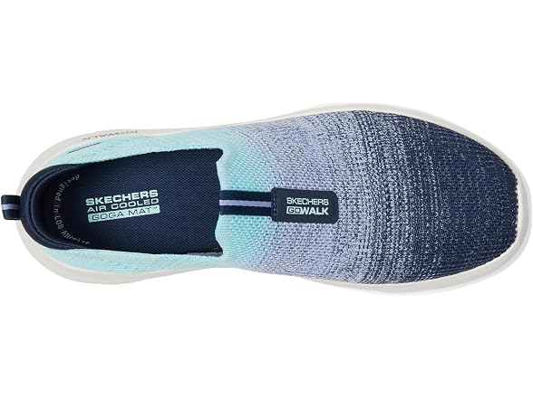 Skechers Women's Go Walk Flex Cali Sunset Sneaker, Navy/Aqua, 10