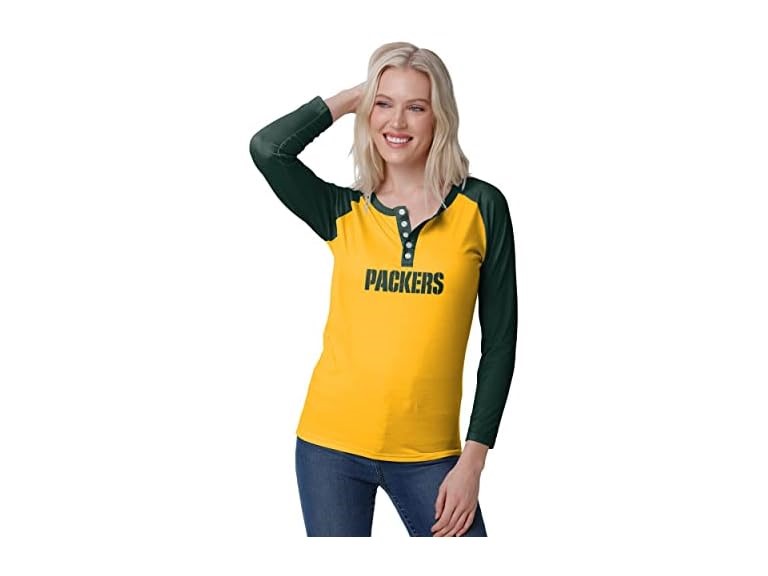 PACKERS Ladies Long Sleeve Henley (XXL)