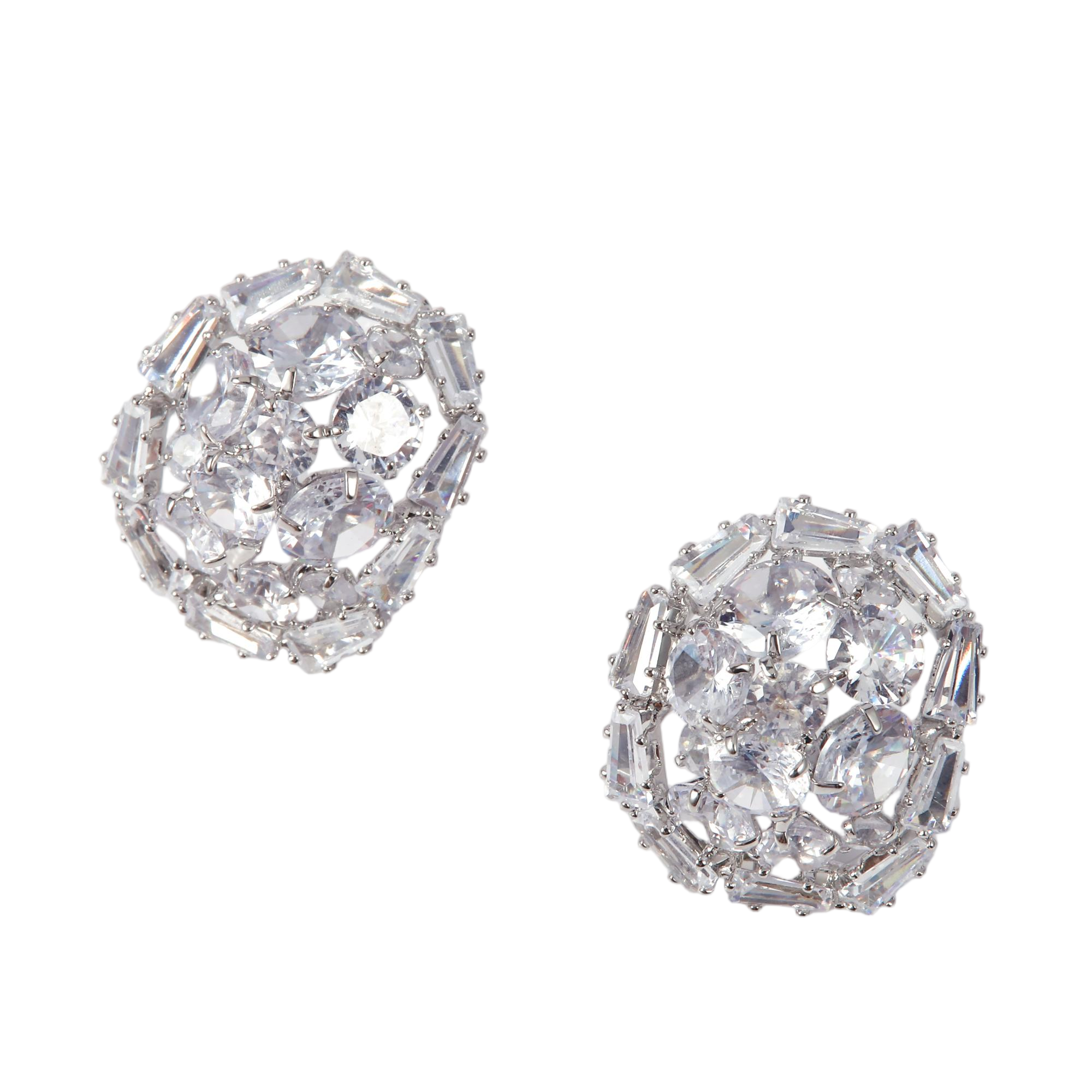 Silver Dimensional Cluster Studs - Gallery 6