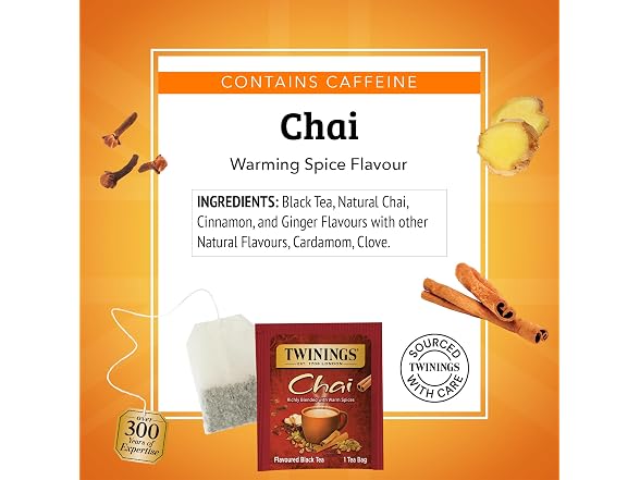 Twinings Chai Spiced Black Tea 6 Boxes 120 Bags