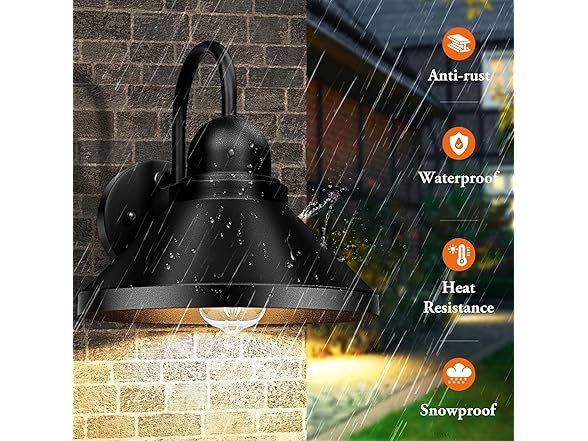 Brightever Gooseneck Outdoor Wall Sconces, 2-Pack