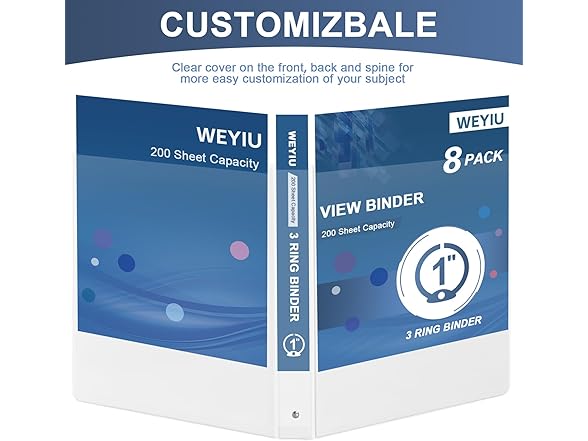 WEYIU 1 inch 3-Ring Binder