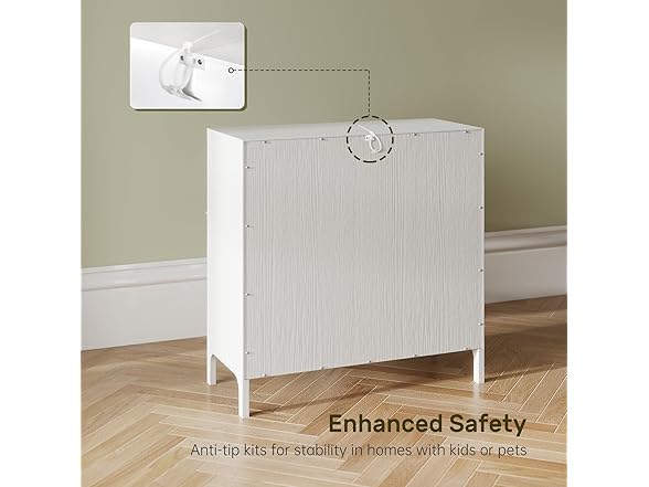 OBEKANN Sideboard Storage Cabinet with Adjustable Shelves