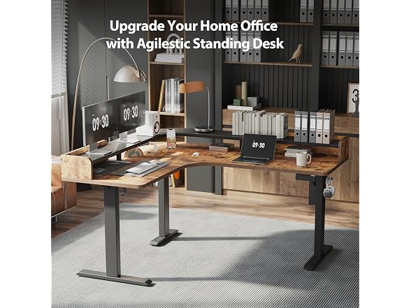 L Shaped Standing Desk with Monitor