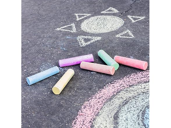 BAZIC Products Jumbo Sidewalk Chalks 6 Colors