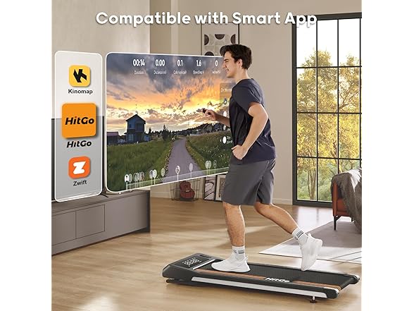 HitGo 2-in-1 Under Desk Treadmill with 9% Auto Incline