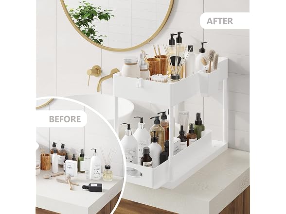 Under Sink Organizers and Storage White (1-Pack)