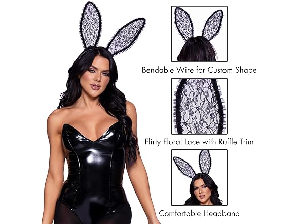 Ruffle Lace Bendable Bunny Ears 