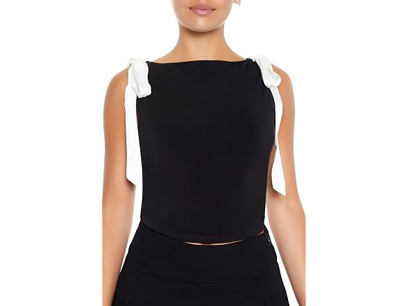 Forever 21 (XL) Sleeveless Satin Bow Top