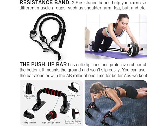 10 in 1 Ab Roller Wheel Exercise Kit