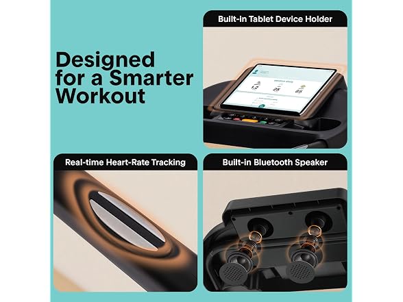 SereneLife Smart Foldable Treadmill with Bluetooth