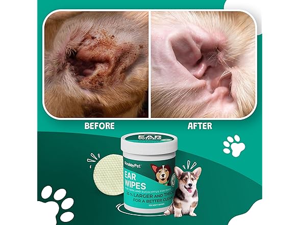 Scrubby Pet Dog Ear Wipes | 125 Count