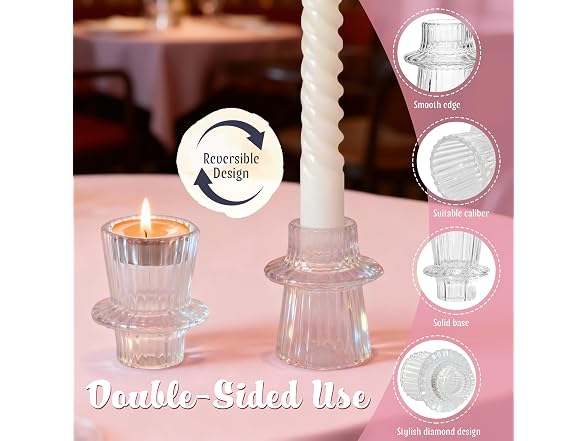 12" Glass Hurricane Candle Holders