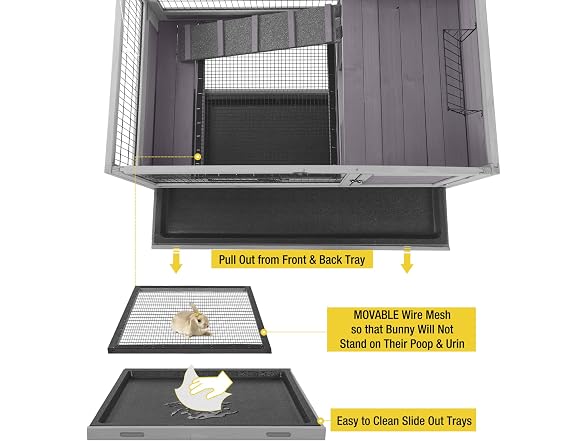 Aivituvin [Upgrade Version] Rabbit Hutch Bunny Hutch
