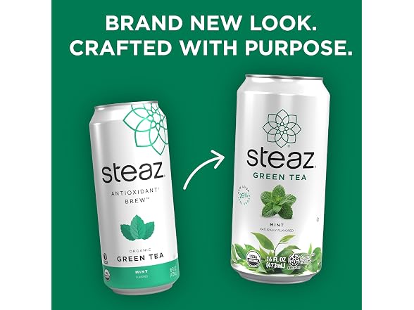 Steaz - Organic Green Tea - Mint (12 Pack)